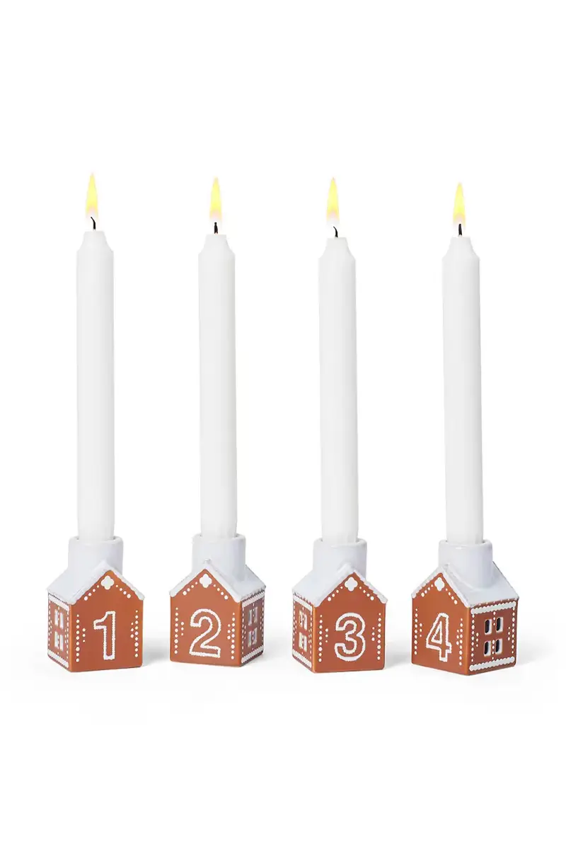 candeliere decorativo Gingerbread Advent 7, 5 x 5 cm pacco da 4 Multicolore miniatura 3