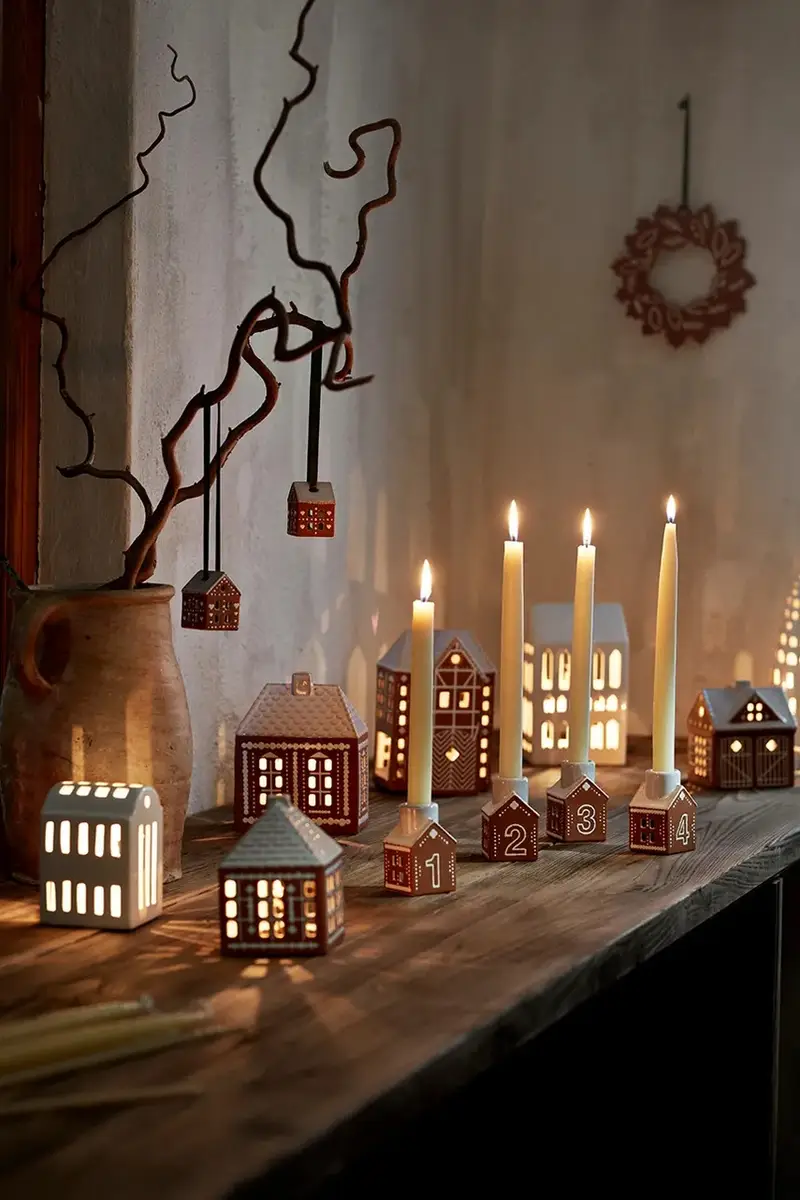 candeliere decorativo Gingerbread Advent 7, 5 x 5 cm pacco da 4 Multicolore miniatura 4