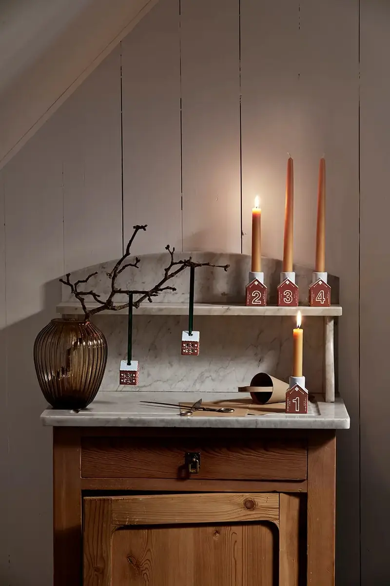 candeliere decorativo Gingerbread Advent 7, 5 x 5 cm pacco da 4 Multicolore miniatura 5