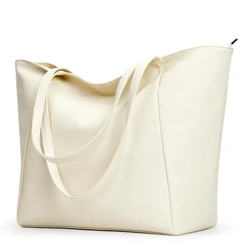 KALIDI Grande borsa tote in pelle vegana casual con cerniera borsa da lavoro Weekender Hobo per le donne borsa da