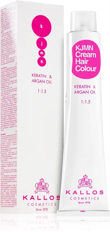 KJMN Professional Crema tinta per capelli con cheratina e olio di argan colore Light Brown 5.0 100 ml