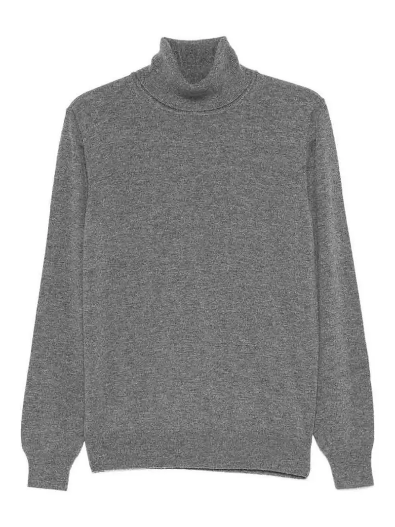 Maglione Dolcevita in Misto Lana Cashmere Grigio