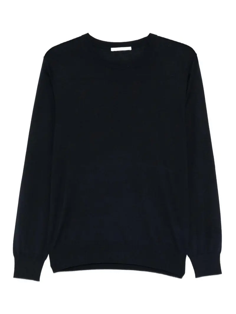 Maglione Girocollo in Misto Seta Cashmere Blu