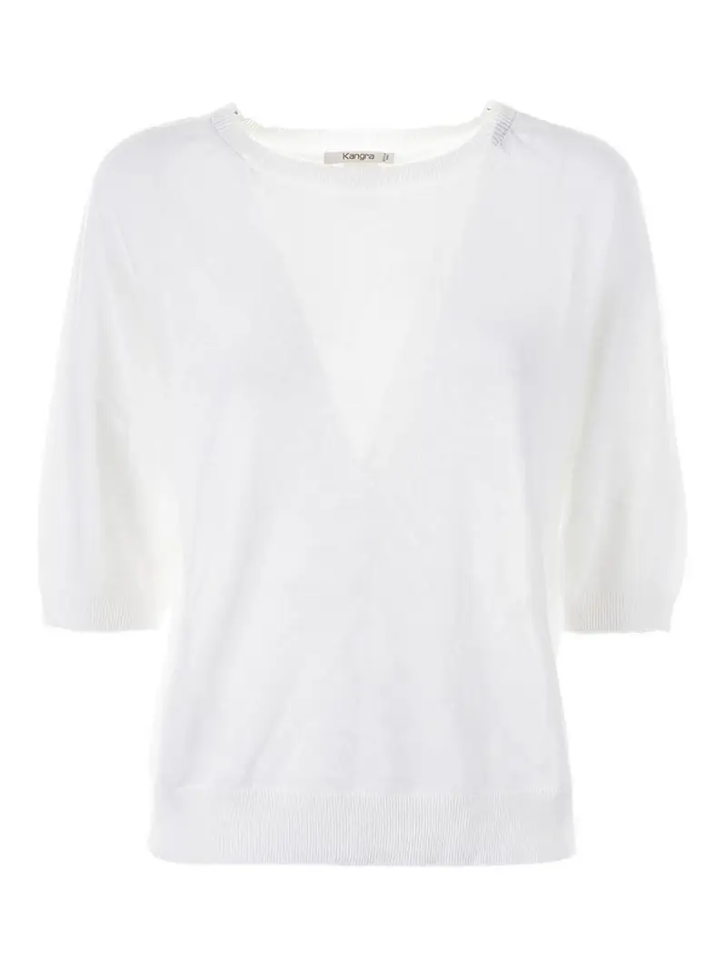KANGRA CASHMERE T-shirt Bianco 3263440