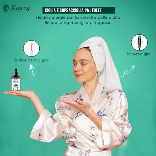 Kanzy Olio di Ricino per Ciglia e Sopracciglia 50ml Olio di Ricino per Capelli, Unghie, Pelle e Barba 100% Pura miniatura 3