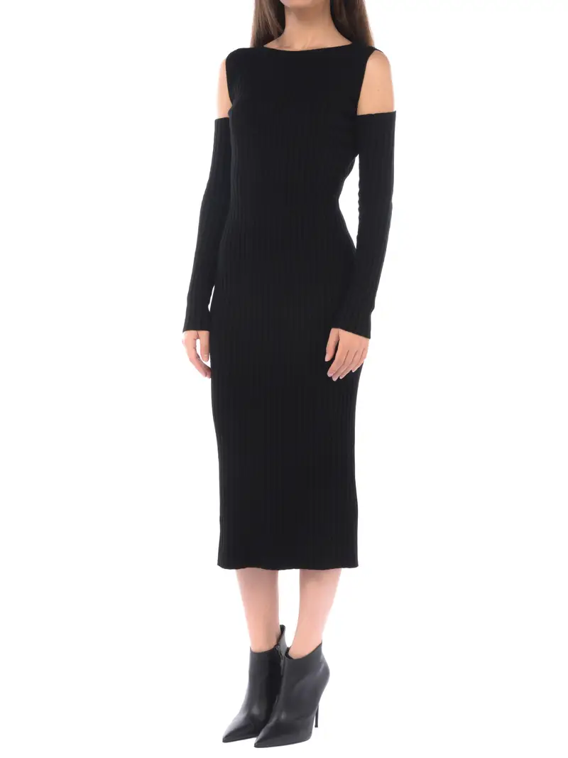 abito lungo da donna Kaos in maglia con cut out NERO