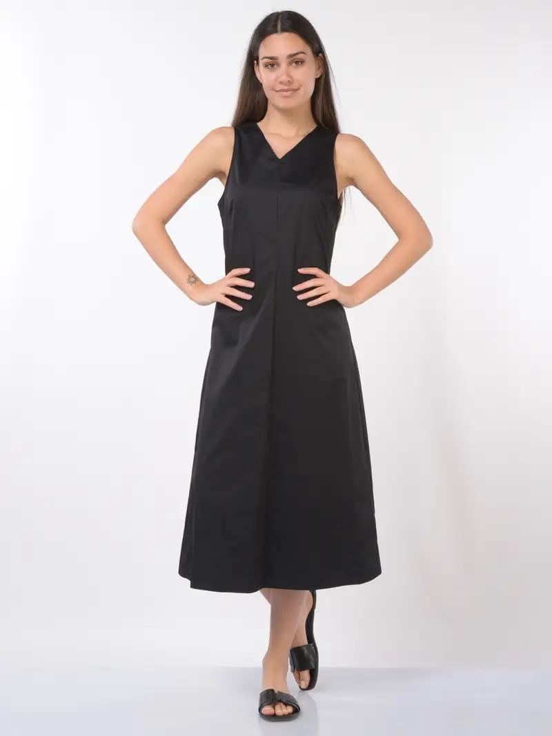 abito lungo da donna Kaos senza maniche in cotone NERO miniatura 2