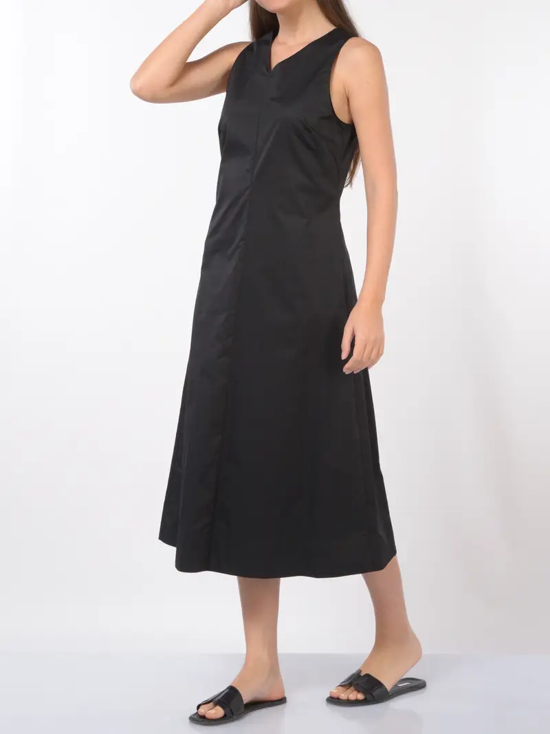 abito lungo da donna Kaos senza maniche in cotone NERO