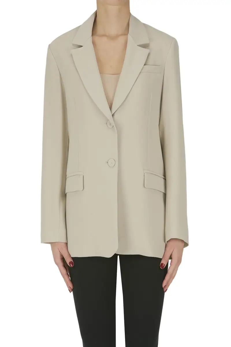 Blazer con inserto in crepè