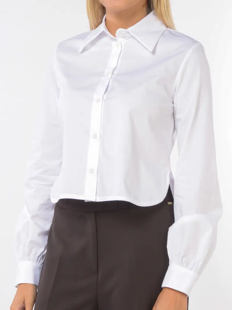 camicia da donna Kaos Jeans cropped in cotone Bianco