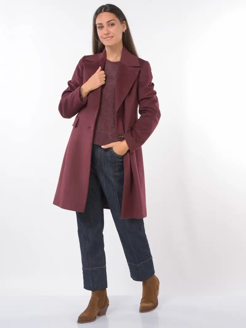 cappotto da donna Kaos Jeans a monopetto con tasche Rosso miniatura 2