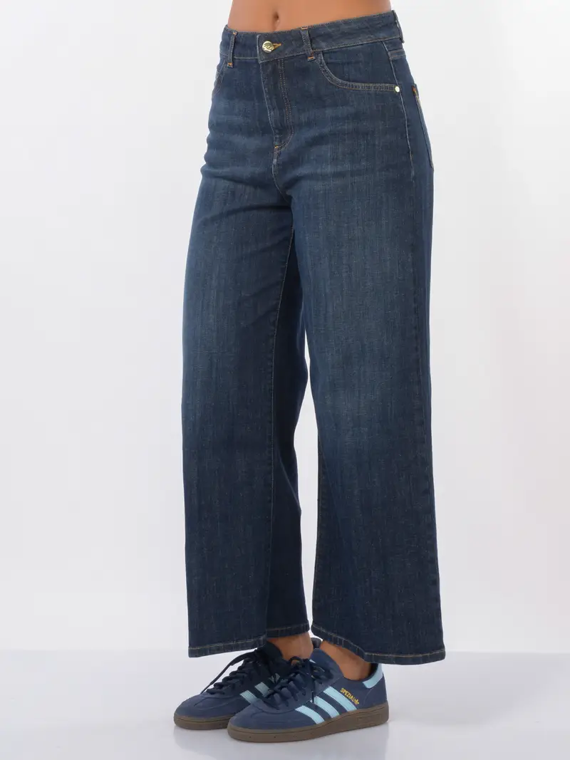 jeans da donna Kaos Jeans ampio stone washed Blu