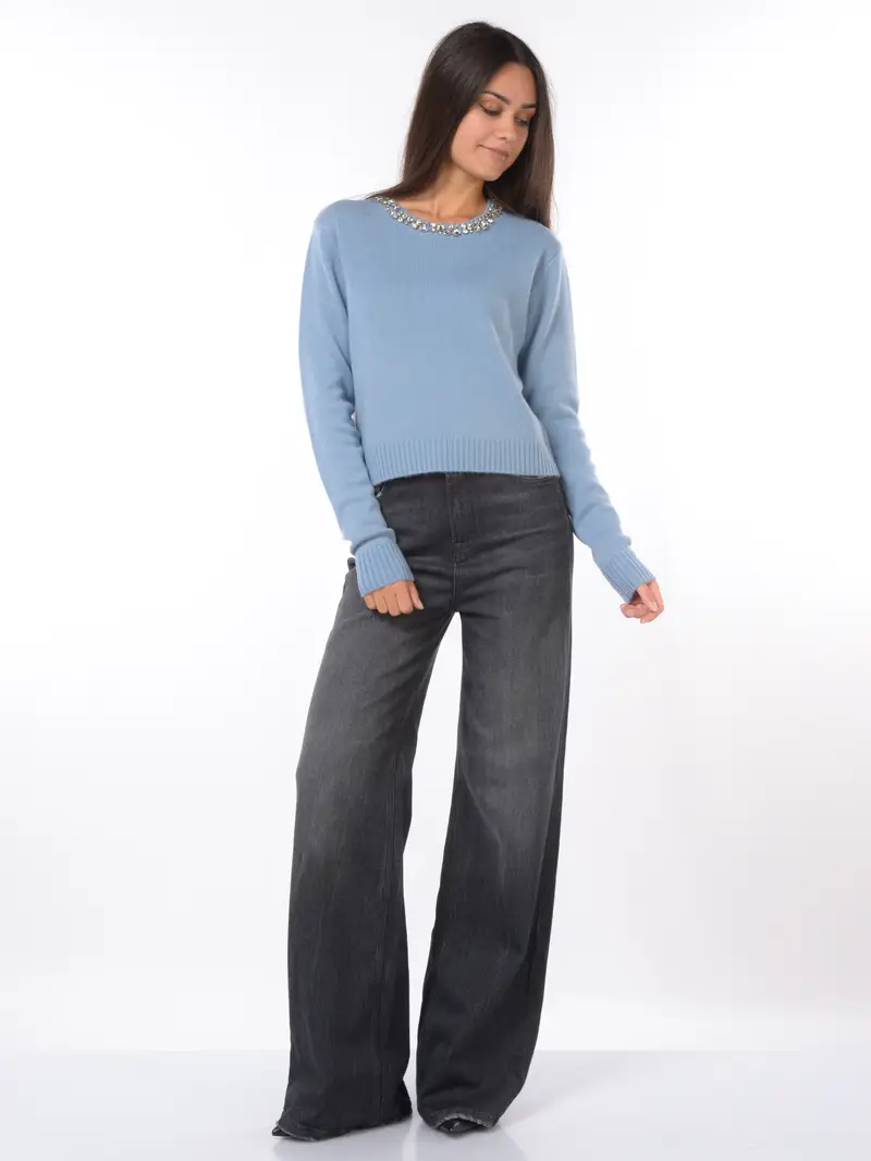 maglia da donna Kaos girocollo con pietre TURCHESE miniatura 2