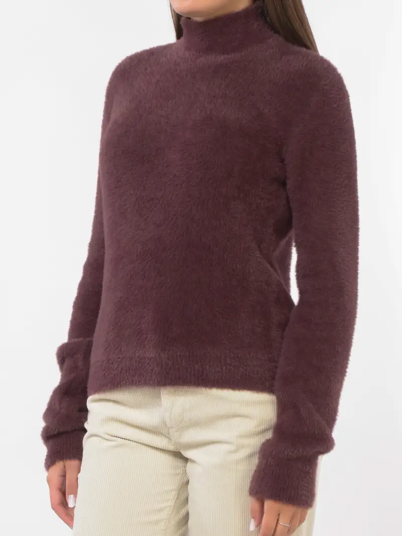 maglia da donna Kaos Jeans effetto peluche a lupetto Rosso