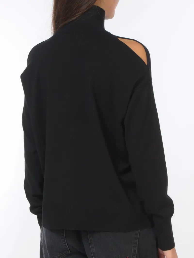 maglia da donna Kaos lupetto tinta unita NERO miniatura 2