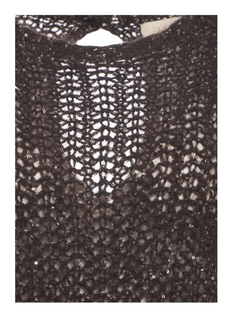 Kaos Maglia Donna Moro in Misto Lana con Paillettes miniatura 3