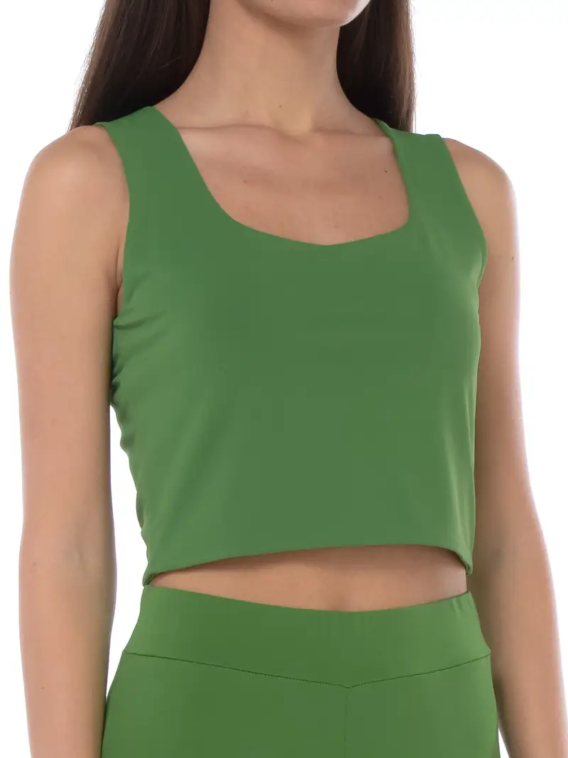 top da donna Kaos corto in jersey Verde