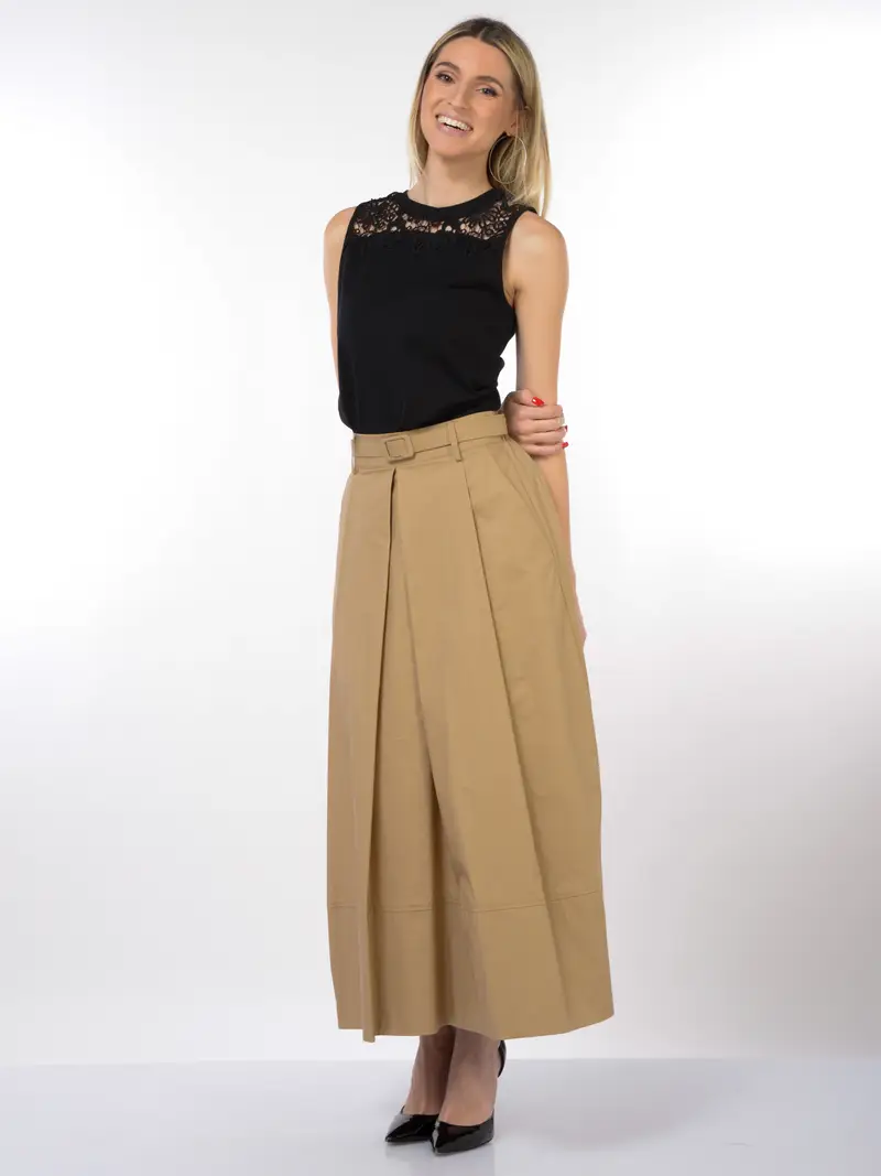 top da donna Kaos in cotone con inserto in pizzo NERO miniatura 2