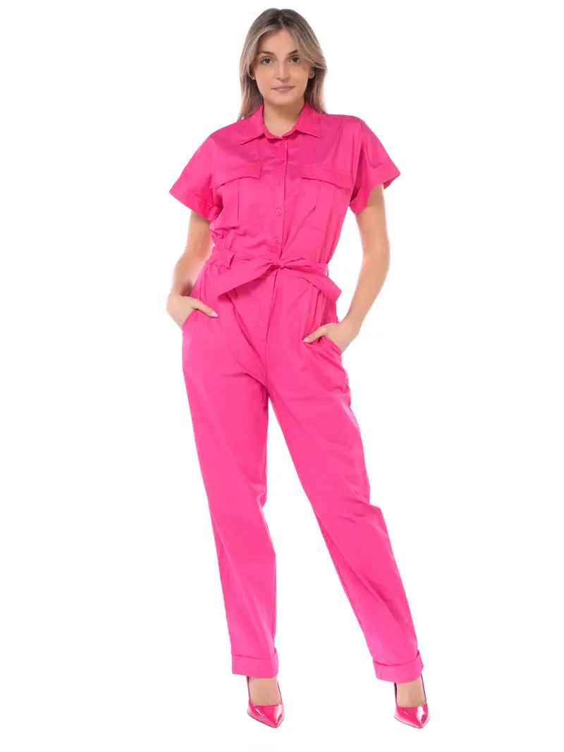 tuta Pantalone da donna Kaos con cintura e tasche VIOLA miniatura 2