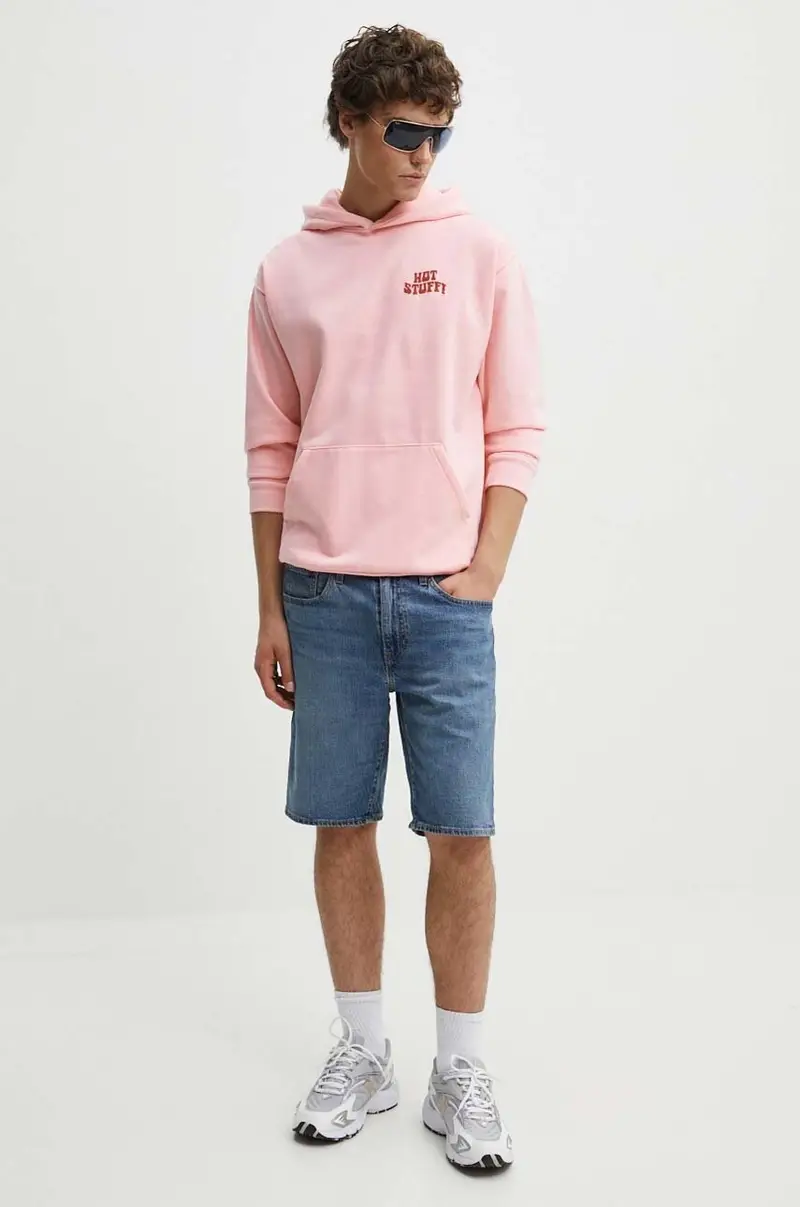 felpa colore rosa con cappuccio con applicazione AM095-01-G002 miniatura 2