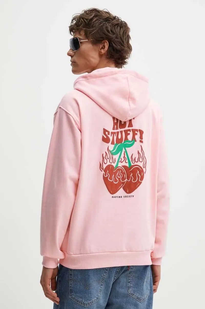 felpa colore rosa con cappuccio con applicazione AM095-01-G002 miniatura 4