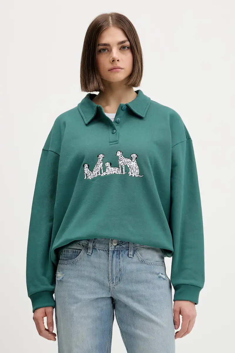 felpa colore verde con applicazione AR006-01-M002 miniatura 3