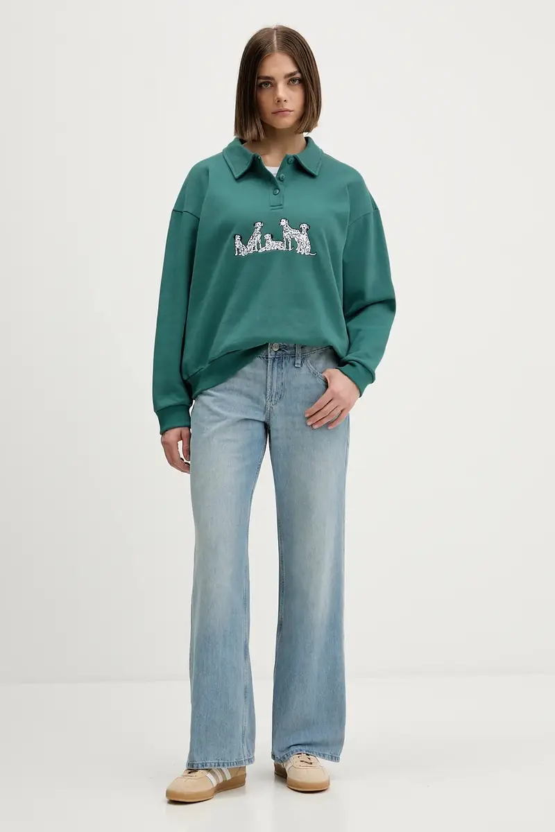 felpa colore verde con applicazione AR006-01-M002 miniatura 5