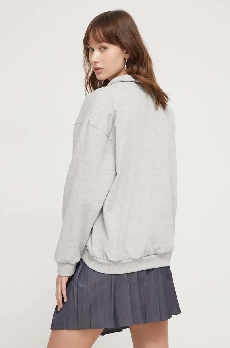 felpa donna colore grigio con applicazione miniatura 3