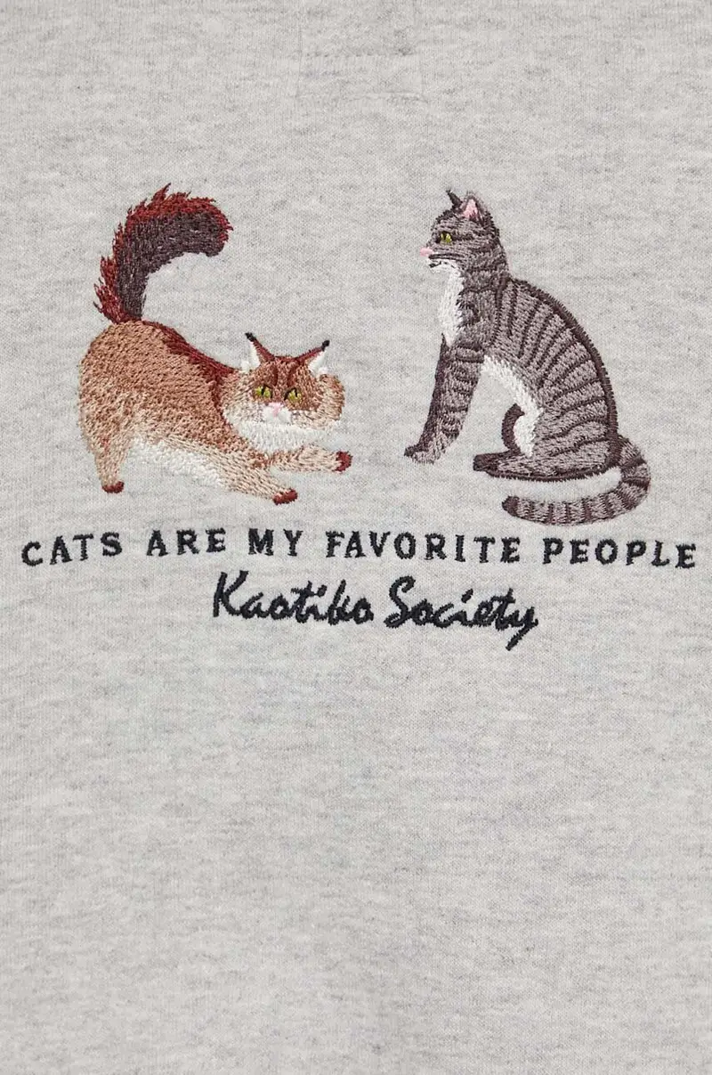 felpa donna colore grigio con applicazione miniatura 5