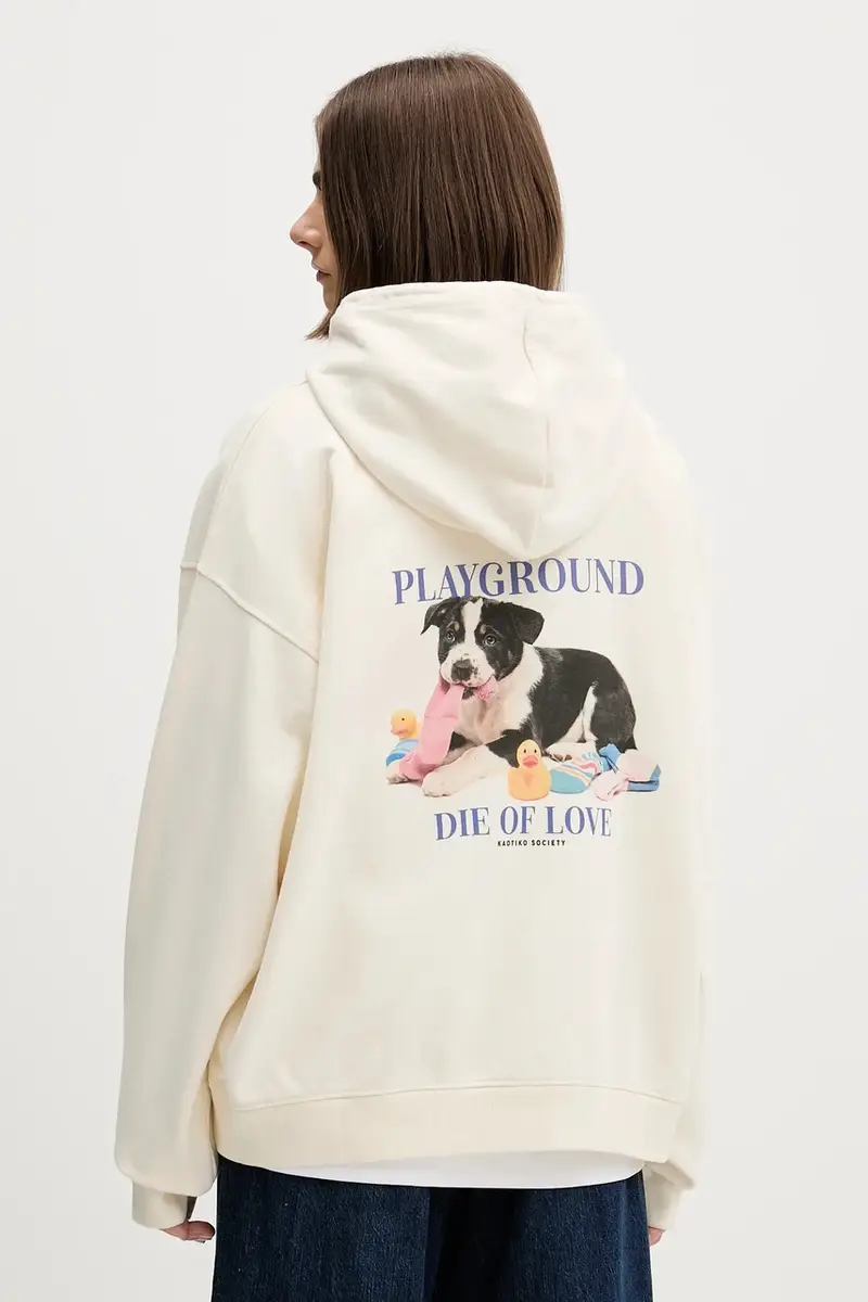 felpa in cotone Beige miniatura 3