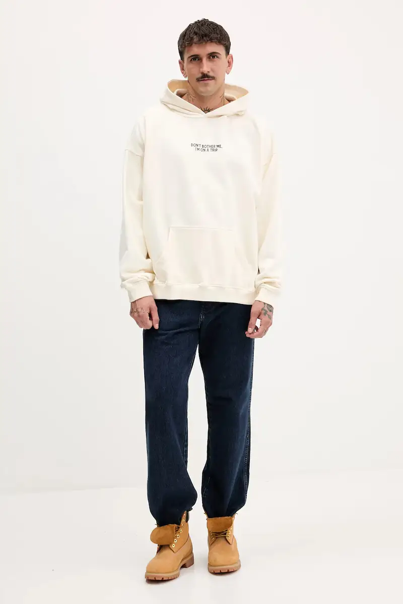 felpa in cotone colore beige con cappuccio AR001-01-G002 miniatura 5