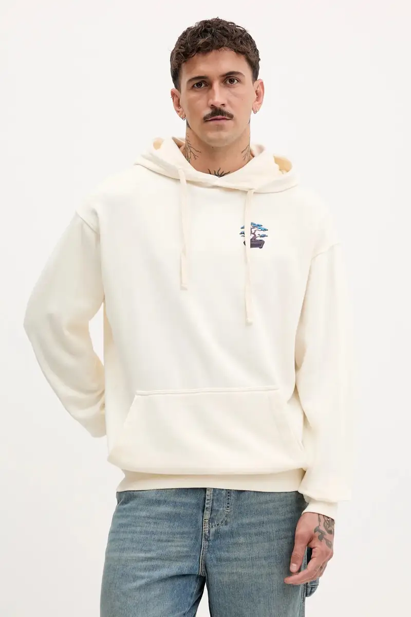 felpa in cotone colore beige con cappuccio AR079-01-G002 miniatura 2