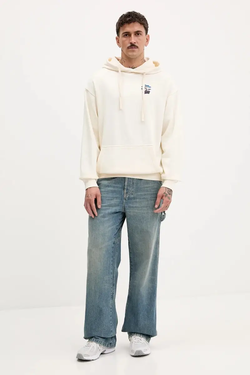 felpa in cotone colore beige con cappuccio AR079-01-G002 miniatura 4