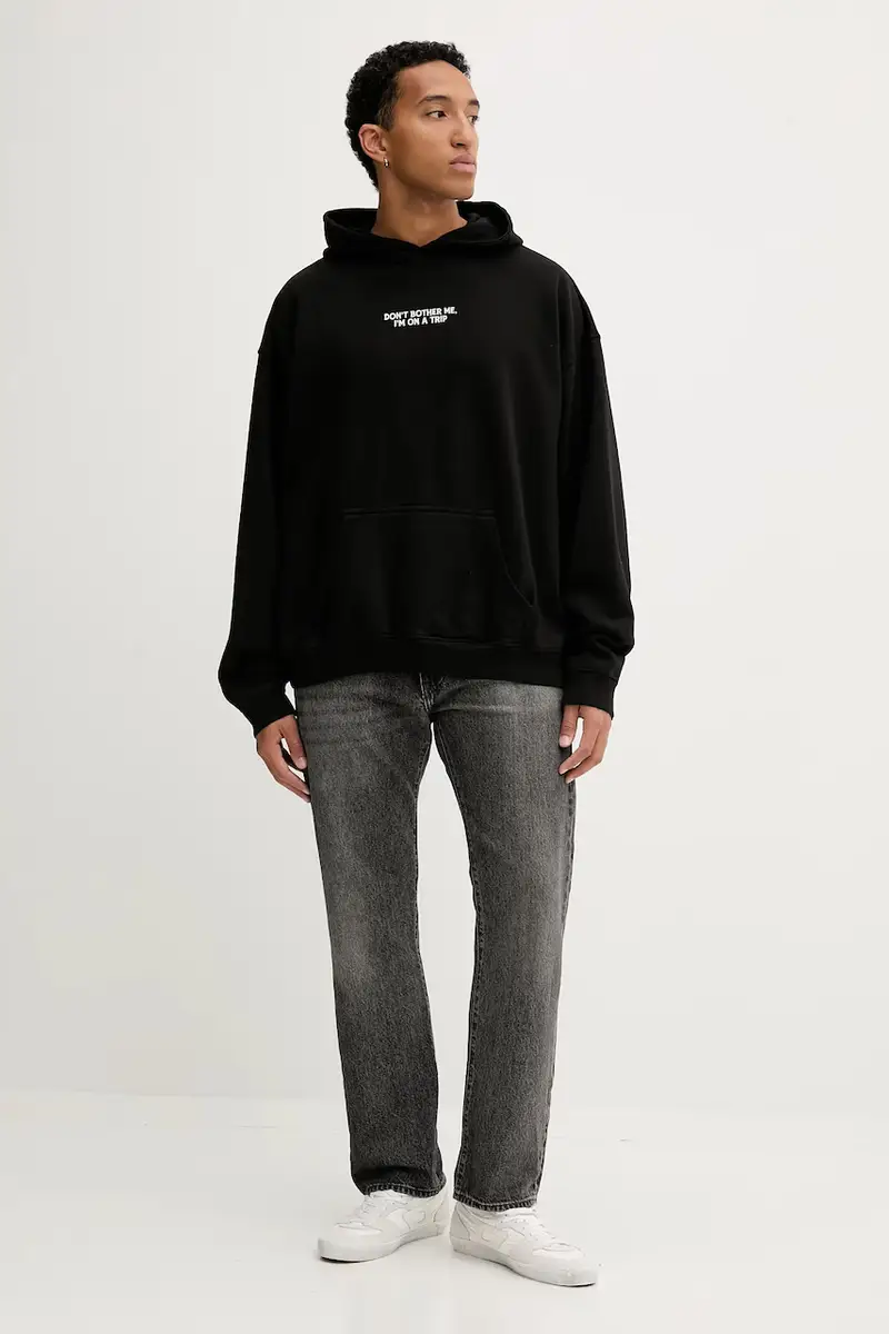 felpa in cotone colore nero con cappuccio AR001-02-G002 miniatura 3