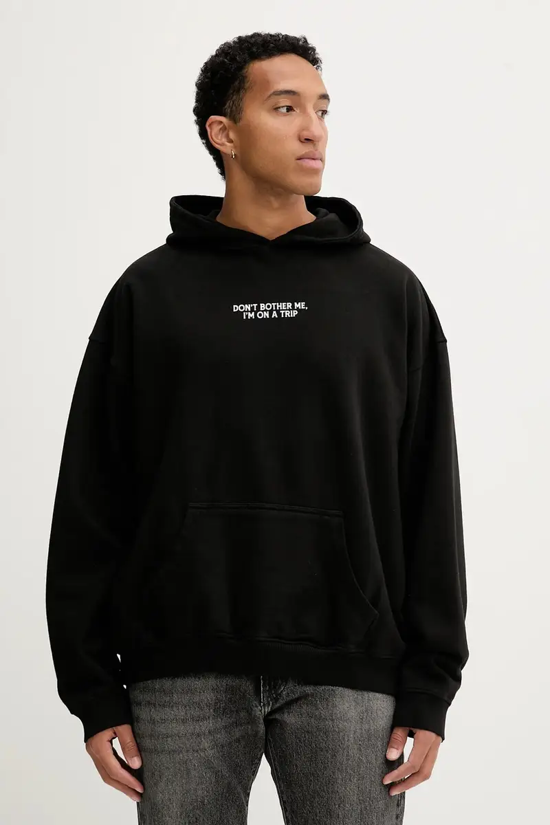 felpa in cotone colore nero con cappuccio AR001-02-G002 miniatura 5