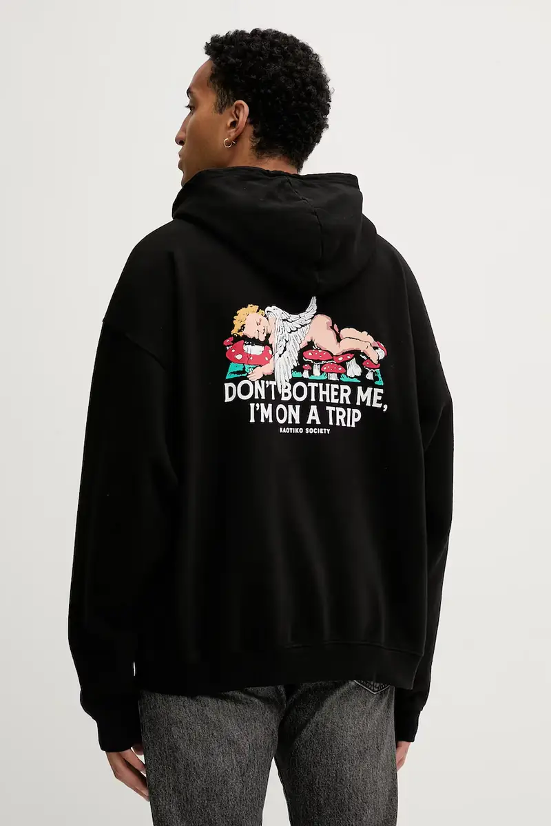 felpa in cotone colore nero con cappuccio AR001-02-G002