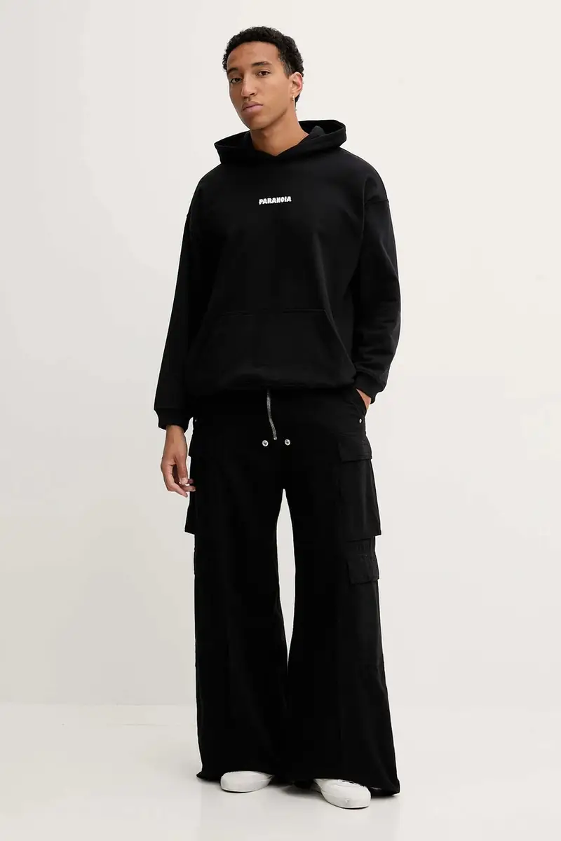 felpa in cotone colore nero con cappuccio AR017-01-M002 miniatura 3