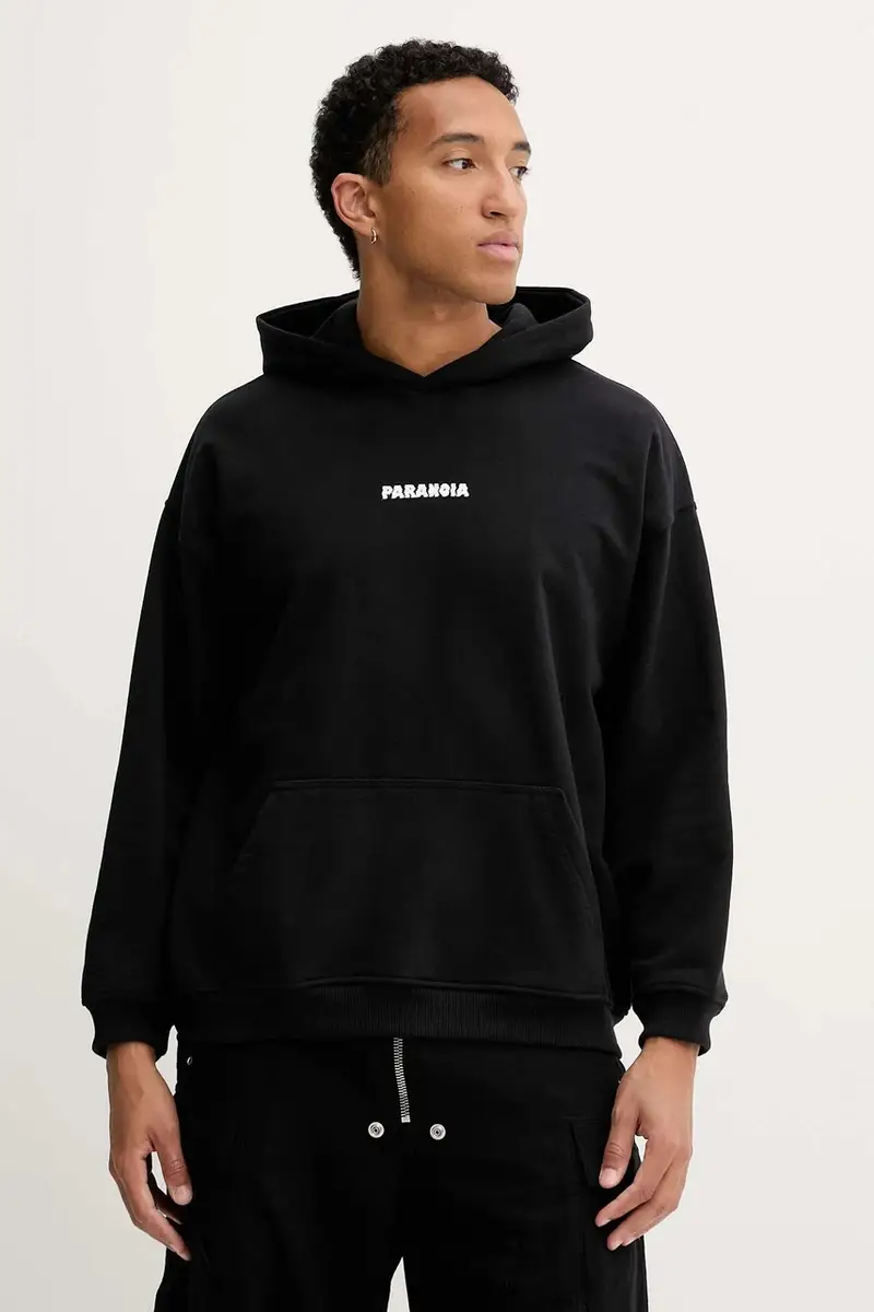 felpa in cotone colore nero con cappuccio AR017-01-M002 miniatura 5