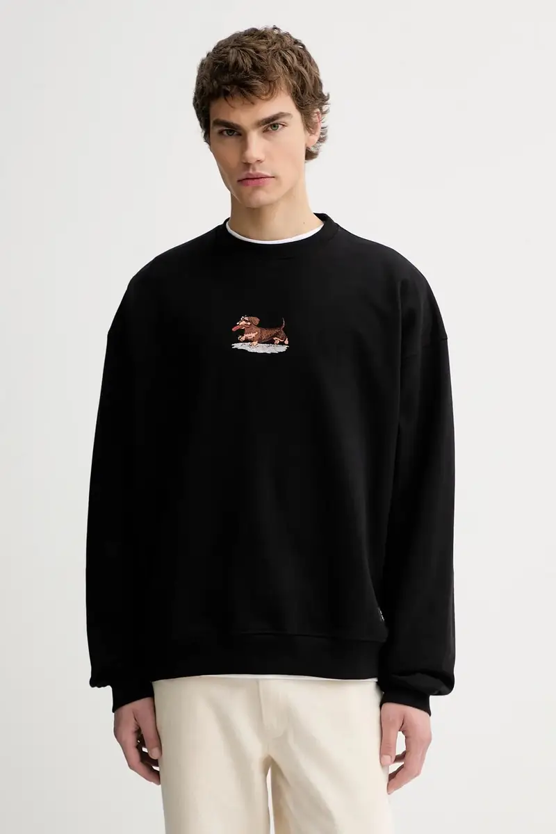 felpa in cotone Nero miniatura 3