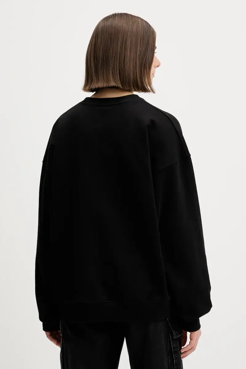 felpa in cotone Nero miniatura 4