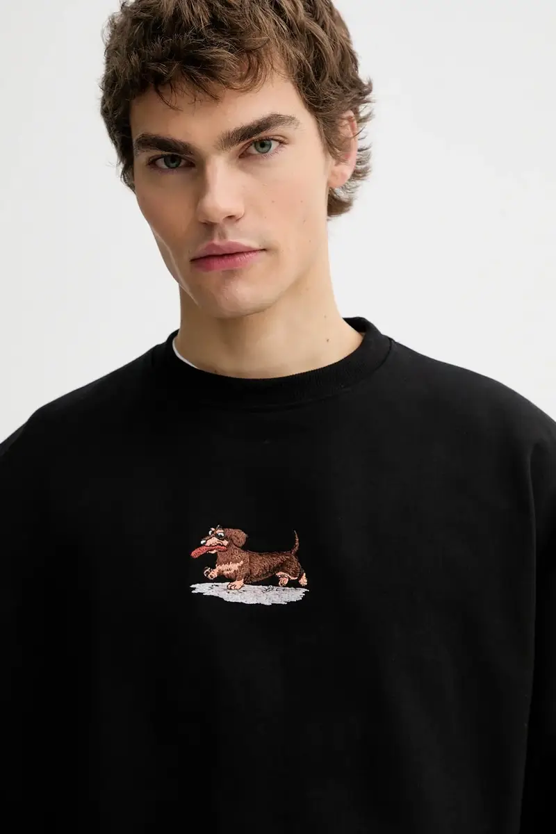 felpa in cotone Nero miniatura 5