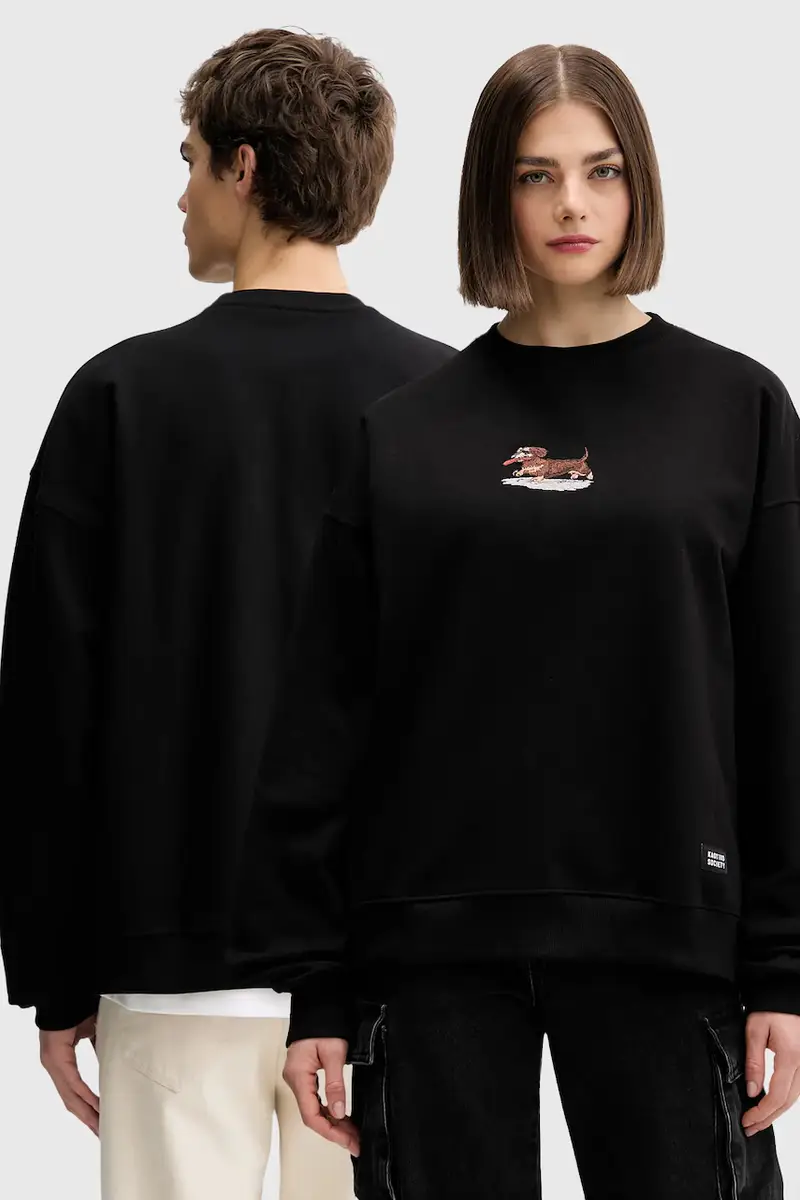 felpa in cotone Nero