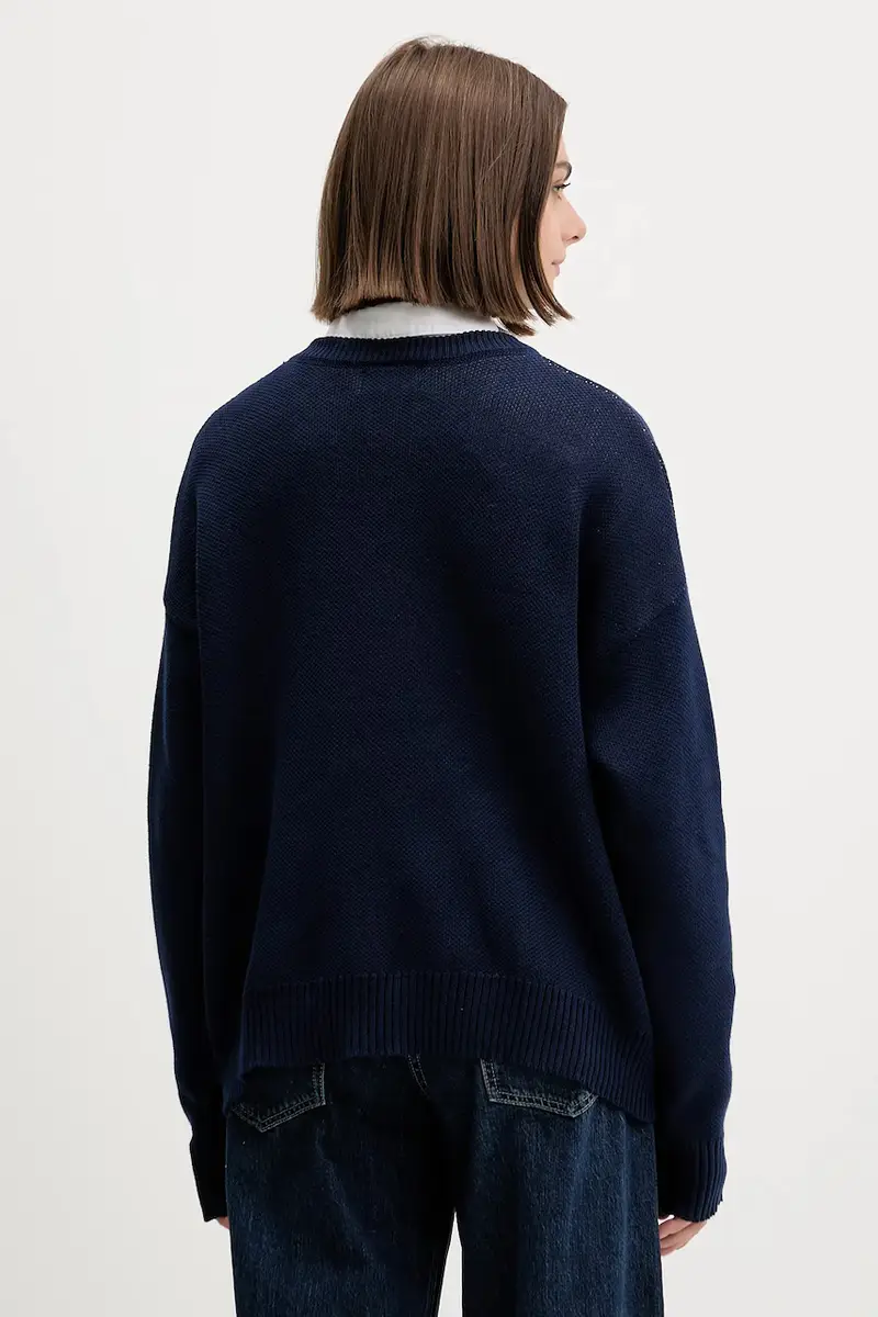 maglione in cotone Blu navy miniatura 5