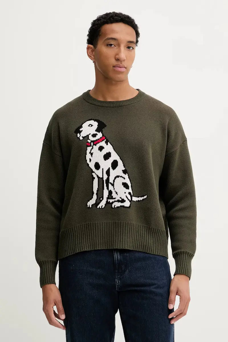 maglione in cotone colore verde AR017-01-E002