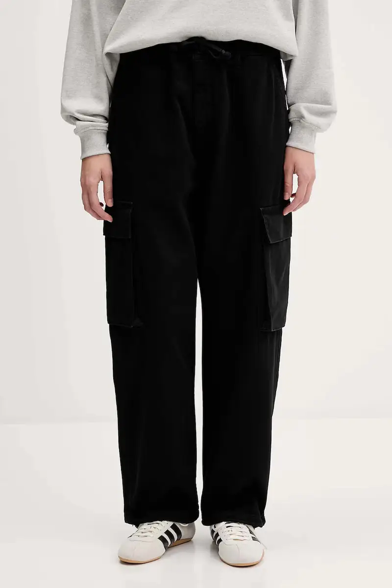 pantaloni in cotone colore nero AR010-01-K002 miniatura 2