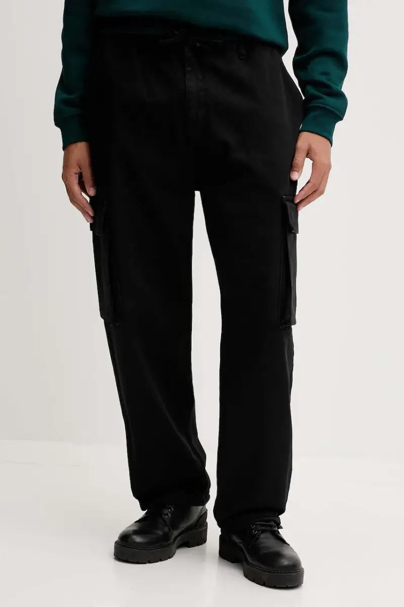 pantaloni in cotone colore nero AR010-01-K002