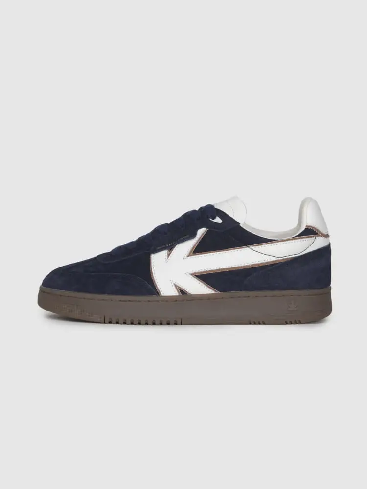 sneakers boston v in camoscio blu scuro