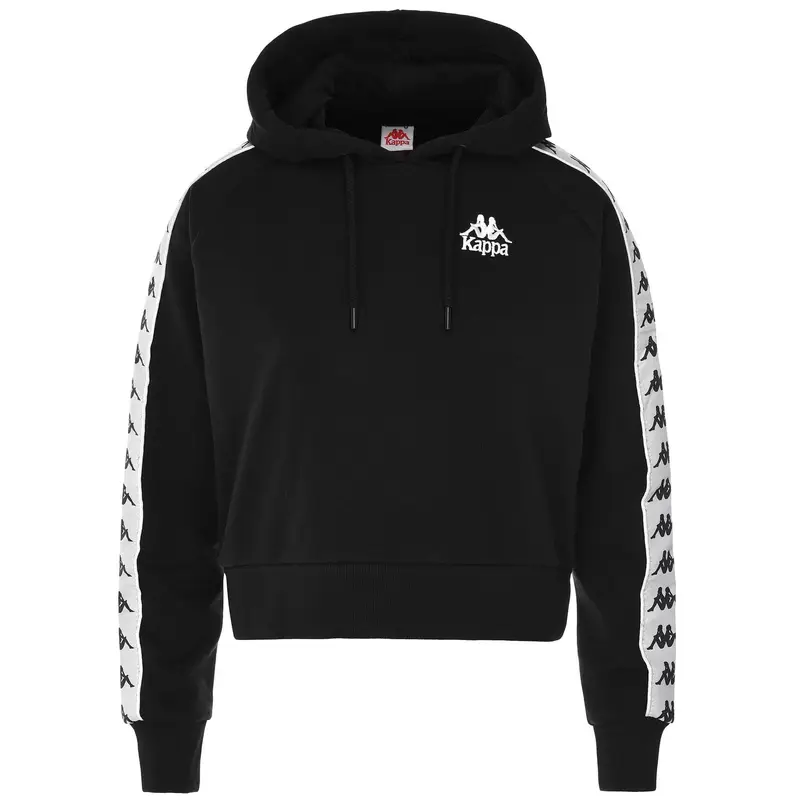 felpa bambina educazione fisica kappa cotone con cappuccio nero. | Kappa