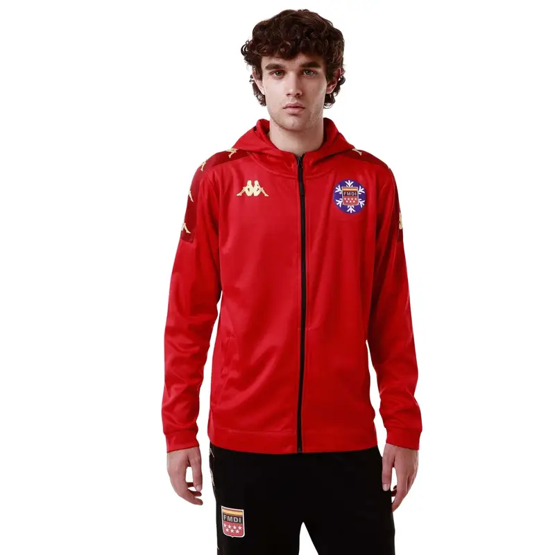 Felpa con cappuccio e zip Kappa Grevolo Rouge