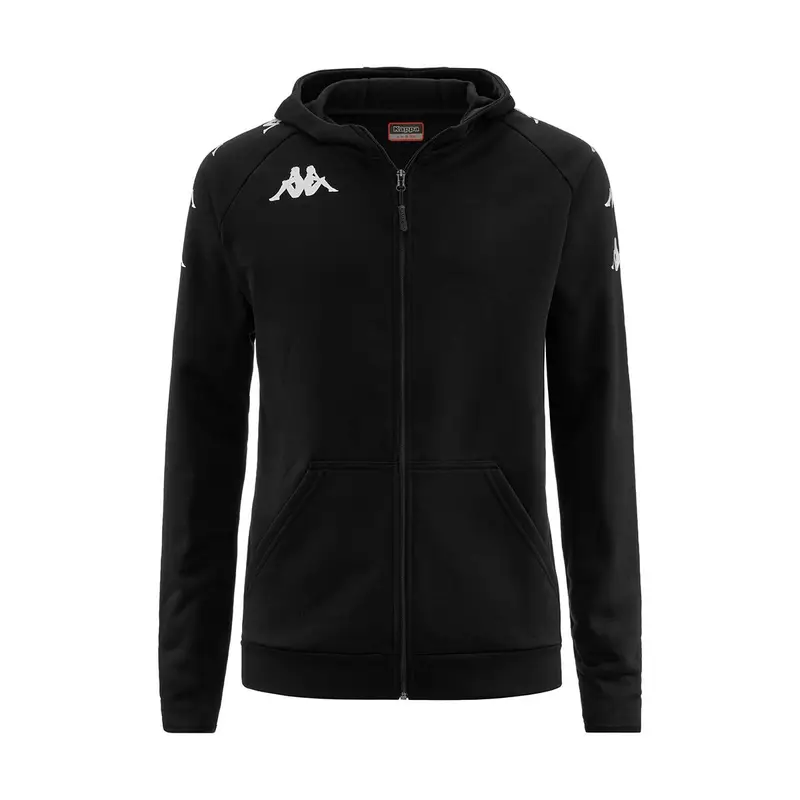 felpa con cerniera da bambino in cotone nero da calcio | Kappa